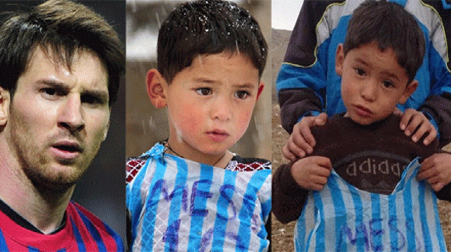 Photo of بارسلونا سٹار میسی کی افغان بچے سے ملاقات