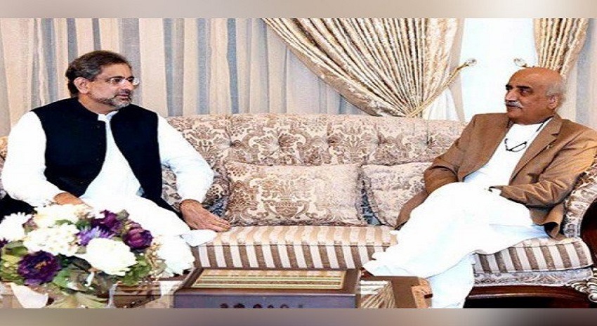 Photo of وزیراعظم شاہد خاقان عباسی سے خورشید شاہ کی ملاقات، نگراں حکومت پر مشاورت