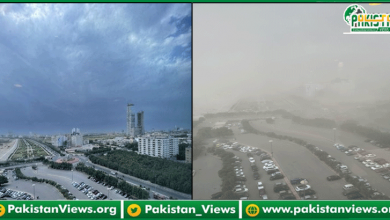 Photo of کراچی میں شدید گرمی کے بعد ریت کا طوفان