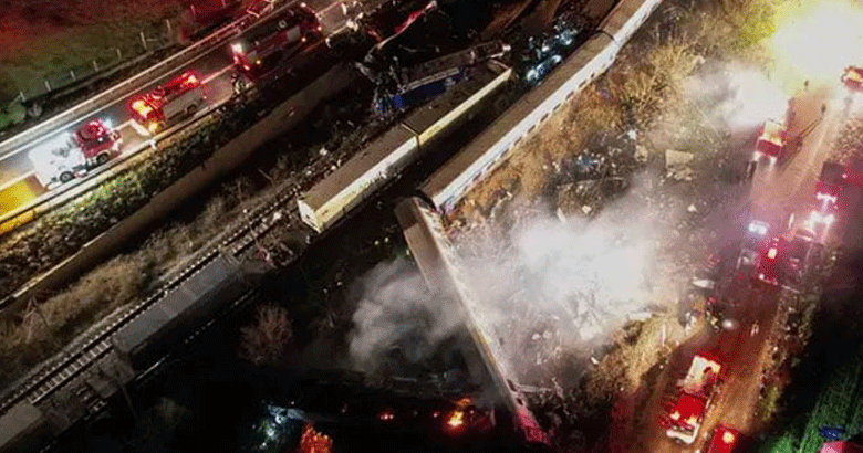 یونان میں 2 ٹرینوں کے درمیان تصادم ،ہلاک اور زخمی ہونے والوں کی بڑی تعداد