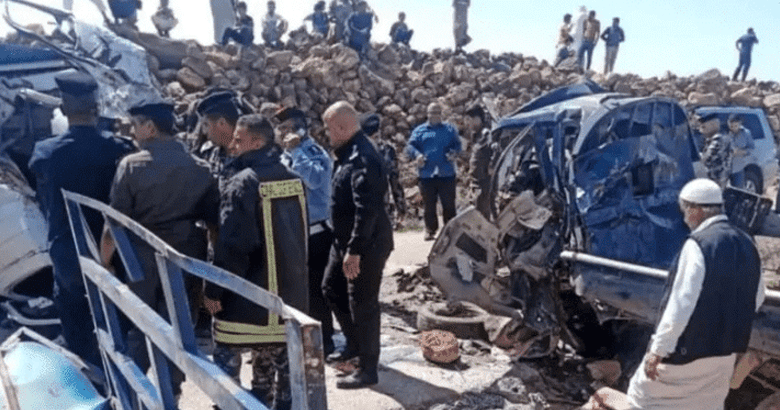 اردن کے مشرقی علاقےبادیہ میں ایک خوفناک ٹریفک حادثے میں نو افراد جاں بحق