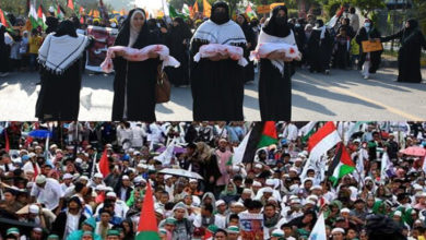 Photo of فلسطین کے حق میں دنیا بھر میں لاکھوں افراد کے مظاہرے جاری