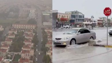 Photo of متحدہ عرب امارات میں طوفانی بارش ،  سڑکیں زیر آب آگئیں